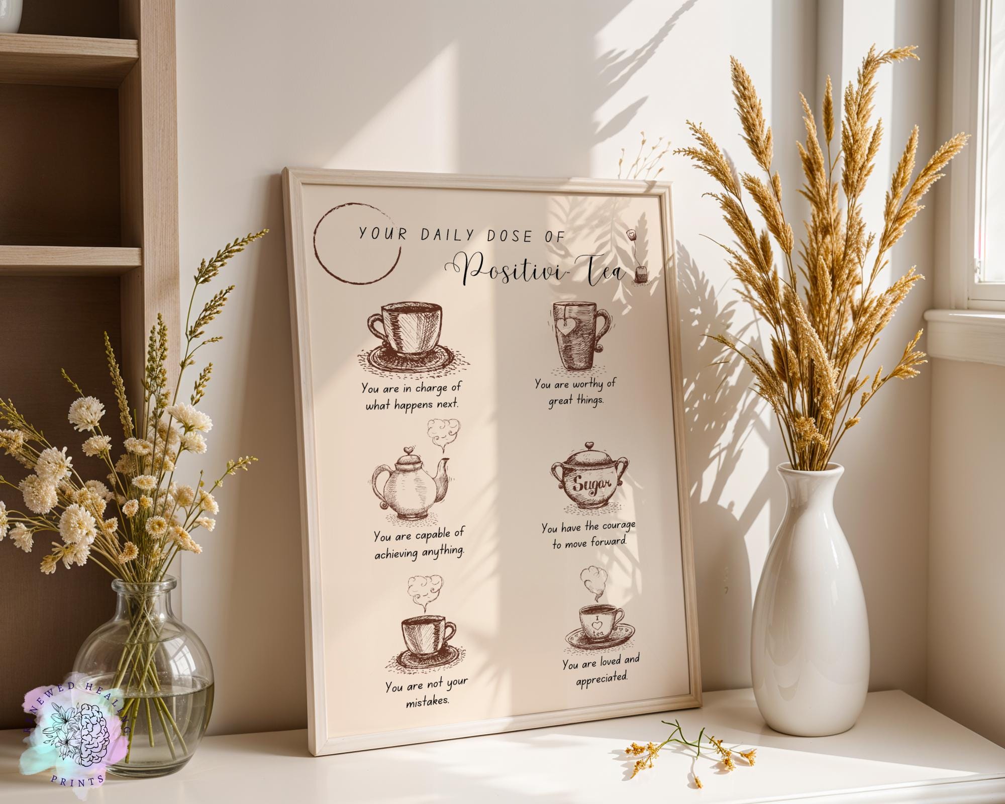 Simple Positivity Affirmation Tea Theme for Social Workers, Counseling ...