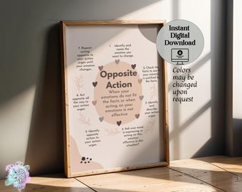 DBT Opposite Action Print: Boho Therapy Office Decor (Digital Print)