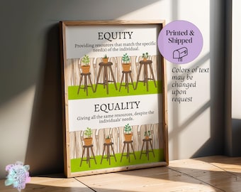 Equity vs Equality Diagram: Social Worker Decor (Printed & Shipped)