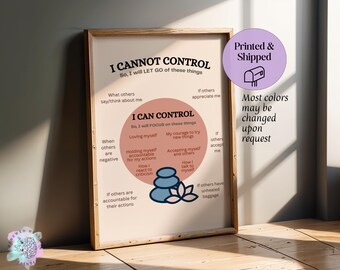Anxiety Management Print, Therapy Office Decor (Printed & Shipped)