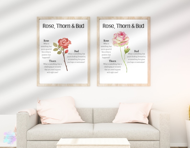 2 Styles of Rose, Bud and Thorn Check in Resource With Handouts, Great