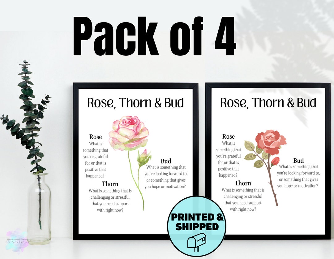 2 Styles of Rose, Bud and Thorn Check in Resource With Handouts, Great