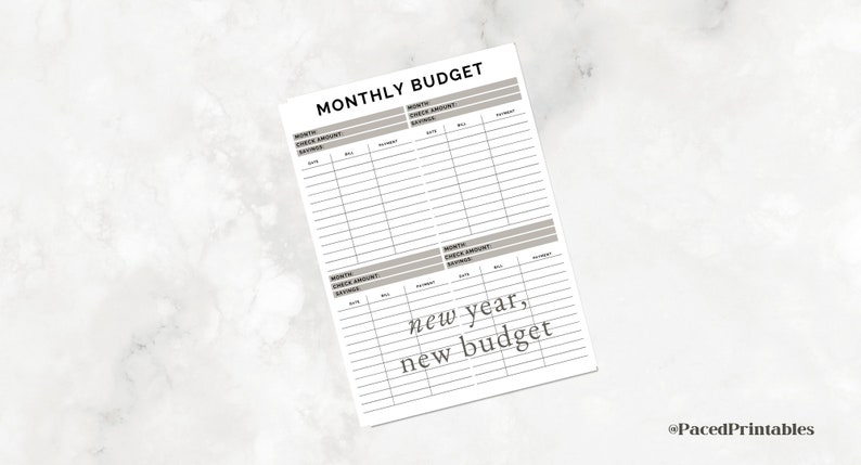 Monthly Budget Tracker Printable - Etsy