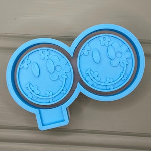 Moule Freshie, moule à clips de ventilation smiley floral, fournitures Freshie, moule en silicone