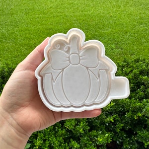 Freshie mold, pumpkin with a bow freshie mold, freshie supplies, silicone mold