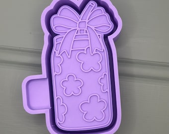 Freshie mold, floral iced coffee freshie mold, freshie supplies, silicone mold