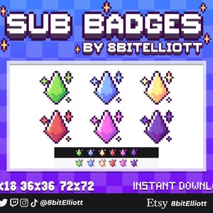 Twitch Sub Badges / Cheer Bit Badges Minecraft (Download Now) 