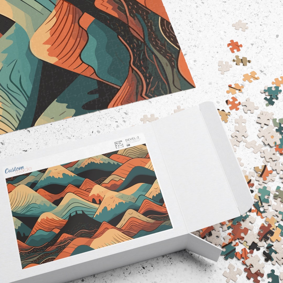 Retro Mountain Jigsaw Puzzle, 1000 Piece Jigsaw Puzzle, Difficult