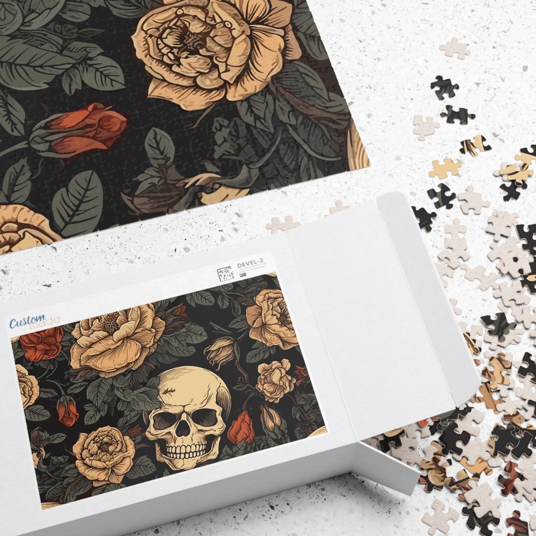 Gothic Skulls Jigsaw Puzzle, 1000 Piece Jigsaw Puzzle, Difficult Puzzle