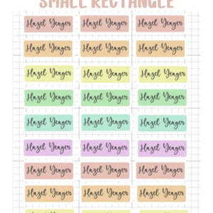 Rainbow Glitter Rectangle Labels