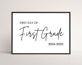 First Grade Sign, Printable Back to School Sign, Photo Prop For First Day Of School, Instant Download