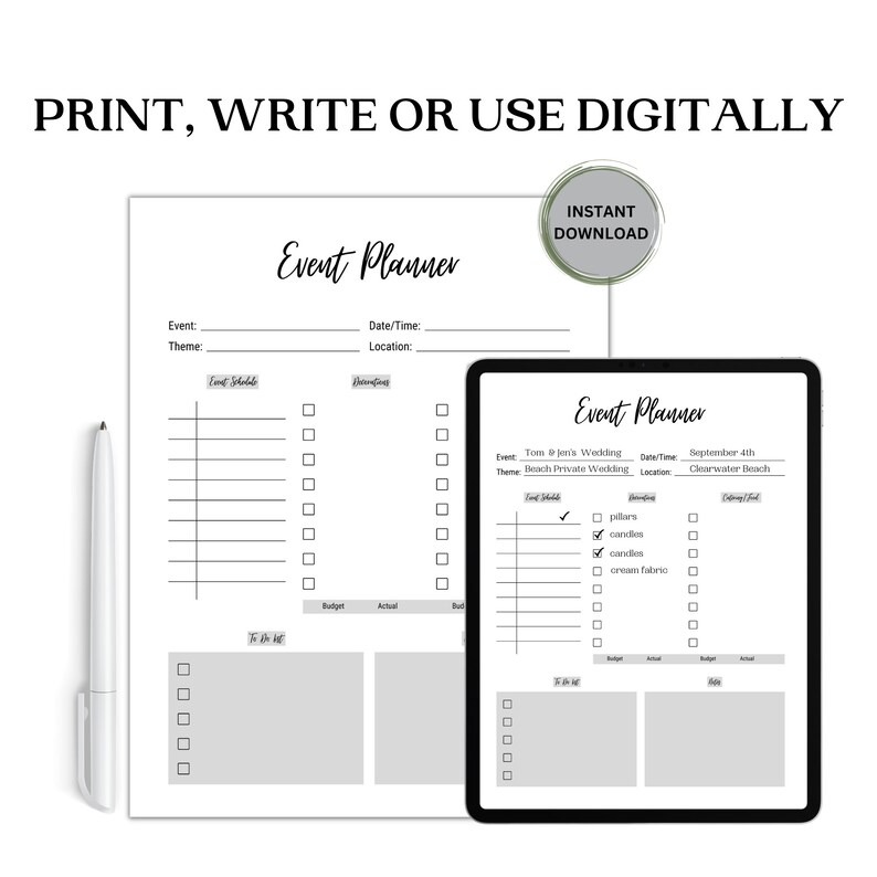 all-in-one-event-planner-printable-event-checklist-printable-etsy