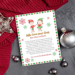 Editable Elf Letter Set: Christmas Hello & Goodbye (Canva Template, Instant Download)
