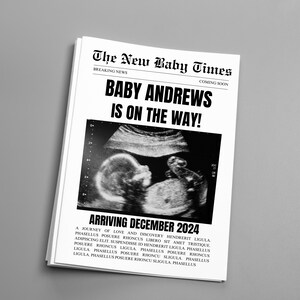 Pregnancy Announcement Newspaper, Baby Announcement, Printable ...