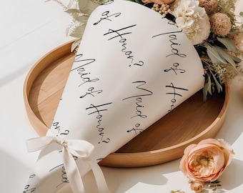 Bridesmaid Proposal Flower Wrap: Bridal Party Gift (Instant Download)