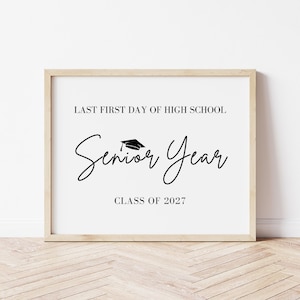 Letrero de último año: Último día de secundaria (descarga digital) imagen 1
