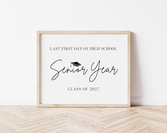 Letrero de último año: Último día de secundaria (descarga digital)