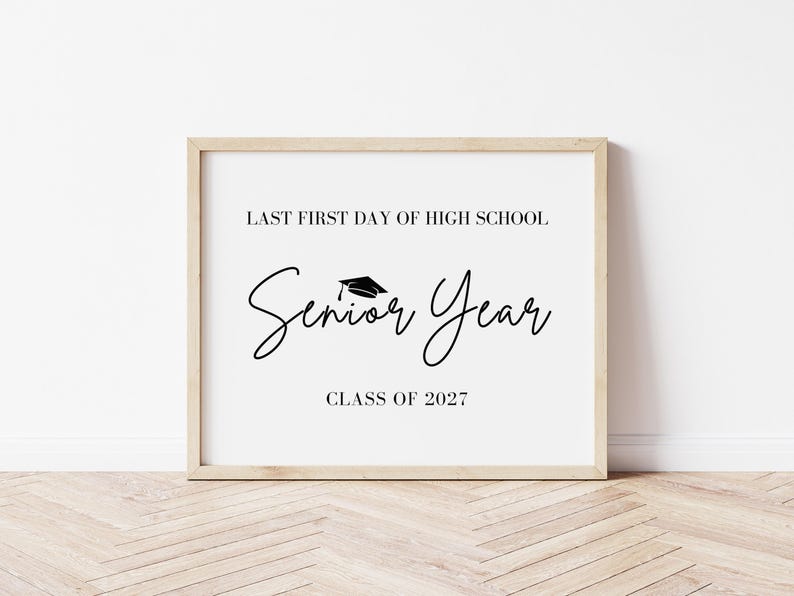 Letrero de último año: Último día de secundaria (descarga digital) imagen 1