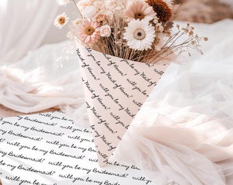 Bridesmaid Proposal Flower Bouquet Wrap (Instant Download)