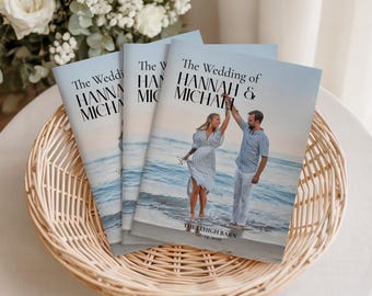 Wedding Magazine Template: Love Story Program, Canva Editable (Digital Download)