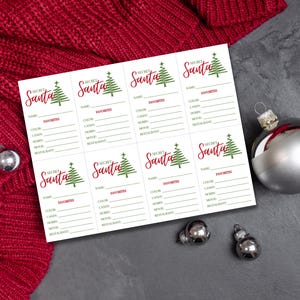 Geheimnis Santa Fragebogen, Geschenk Börse, Wichtel, Wichtel zum ausdrucken, Sofort Download, Weihnachtswunschliste