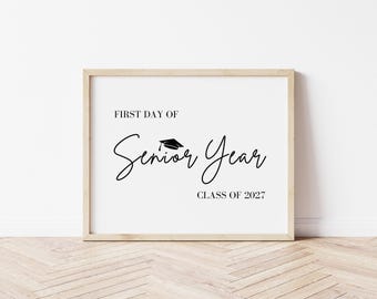 Letrero de último año: Accesorio fotográfico para el primer día de clases (descarga instantánea)