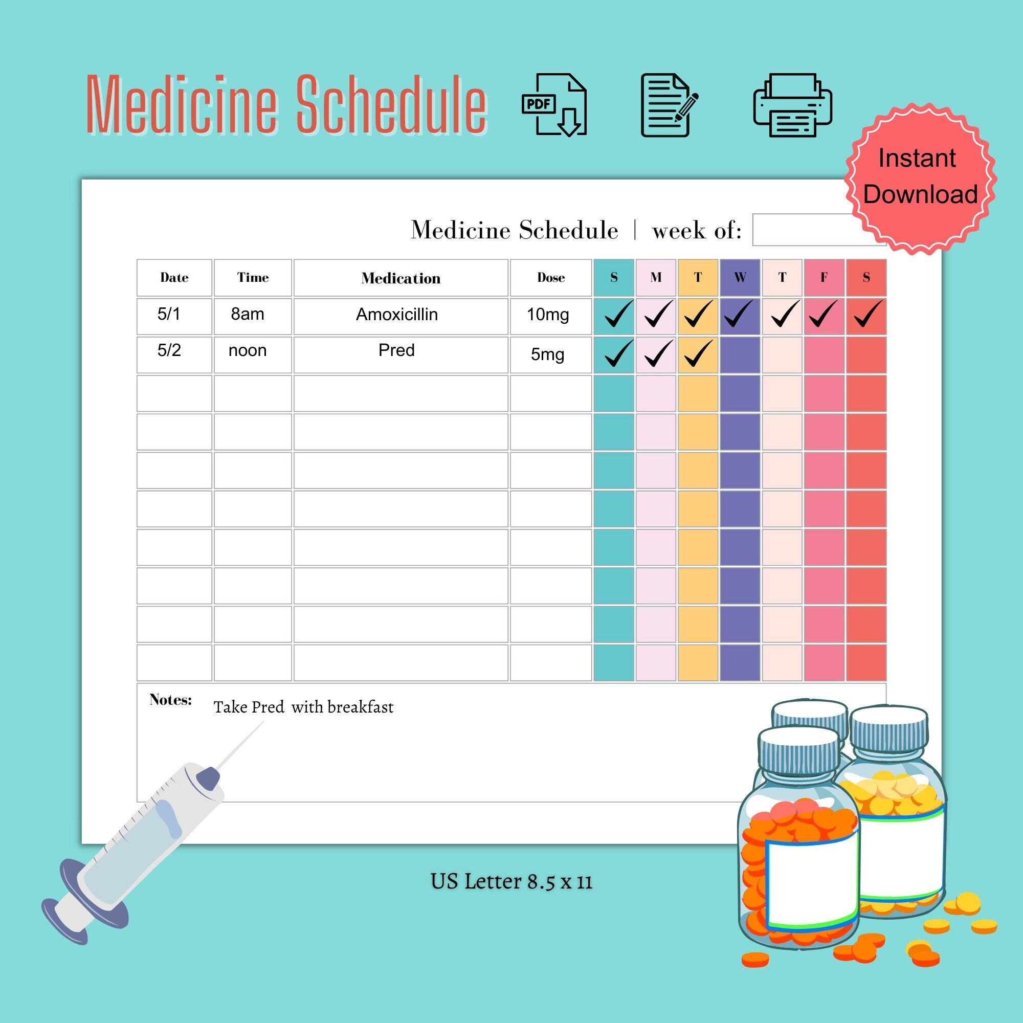 Medication Chart Template Free Download