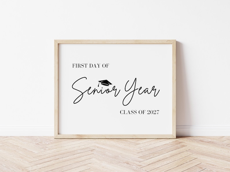 Letrero de último año: Último día de secundaria (descarga digital) imagen 2