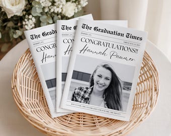 Graduation Newspaper Announcement, Class of 2026, Canva Template