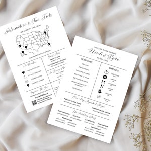 Sjabloon infographic bruiloftsprogramma, bruiloftsprogramma met leuke weetjes, canvassjabloon, direct download
