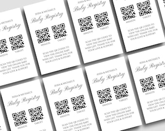 Baby Registry QR Code Card: Baby Shower Invitations (Instant Download)