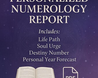 Personalized Numerology Report PDF | Life Path, Destiny, Soul Urge | Digital Birthdate Reading