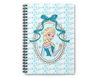 Disney Princess Elsa | Ice Princess Portrait Spiral Notebook | Ruled Lined Journal