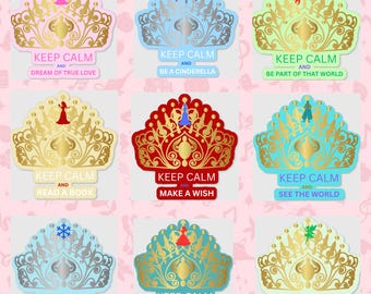 Princess Inspired Stickers, Fairy Tale Decals, Scrapbook Stickers - Vibrant and Whimsical Decor for Laptops, Journals