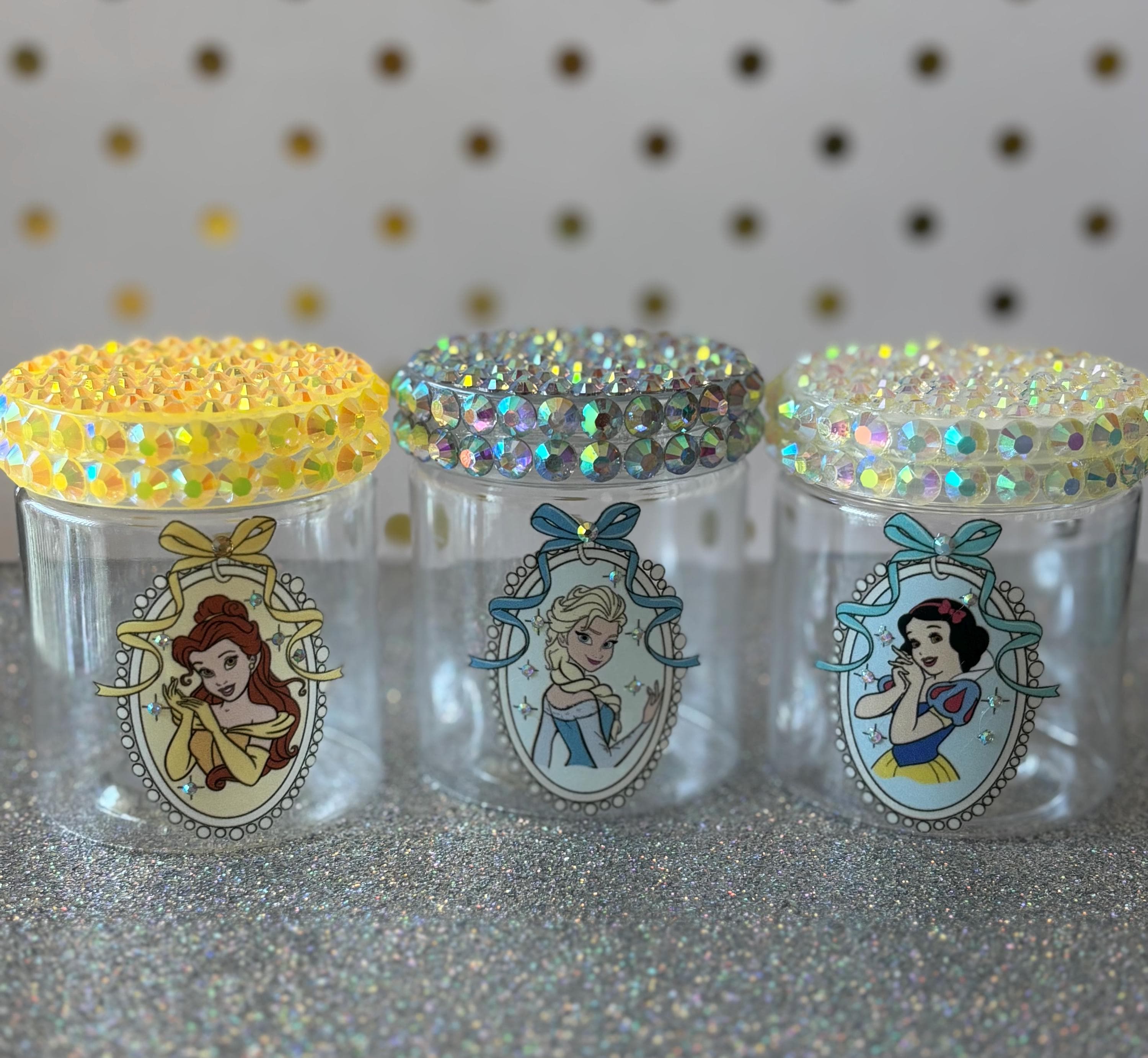 Disney Princess Inspired Beauty Jars - Makeup Storage, Travel ...