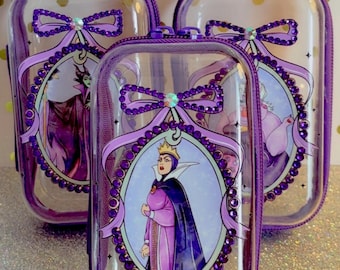 Limited Edition Villain Clear Pouch, Purple Cosmetic Bag, Theme Park Accessory (5x3x2)