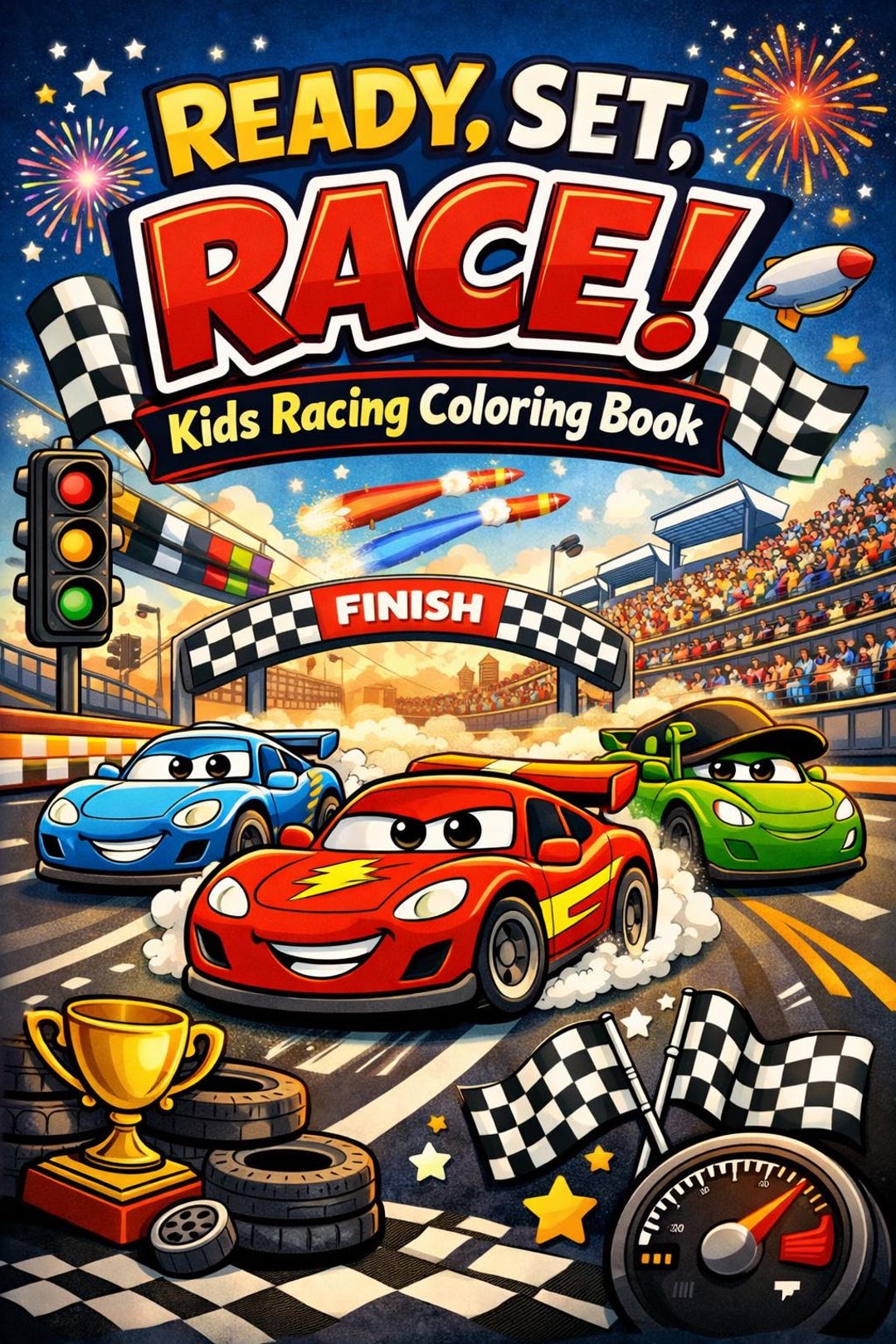Pod Racer Coloring Book Kids Racing Coloring Book – Cars, Tracks, Finish Line Activity (PDF ...