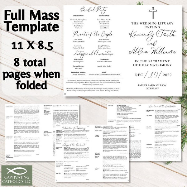 Catholic Wedding Mass Program Full Readings- Simple