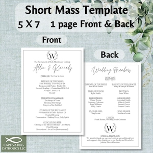 May include: A printable wedding mass template with a white background and black text. The front side includes the names Allen & Kennedy and the order of the ceremony. The back side lists the wedding members, including the officiant, parents of the bride and groom, maid of honor, bridesmaids, groomsmen, best man, ring bearer, and ushers. The text "Special Thanks You" is at the bottom of the back side.