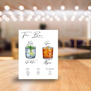 Letrero de barra de bodas de Etsy, letrero de barra de cócteles, letrero de barra personalizable, letrero de barra de bodas, descarga digital