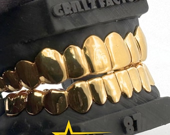 Custom Gold Grillz, 10K Yellow Gold or 925 Silver, Free Mold Kit