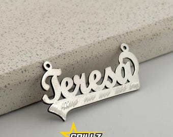 Collar personalizado con placa de identificación en plata de ley: joyería personalizada grabada a mano
