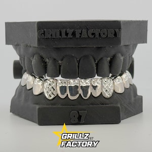 Custom FIT Grillz Diamantstaub und Schnitte, Luxus Zahnschmuck, 10K Gold, 14K Gold, 925 Silber, freie permanente Schnitte, gratis Mold Kit inklusive