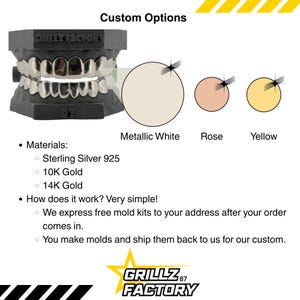 Solid polished silver top and bottom teeth caps set for men and women.