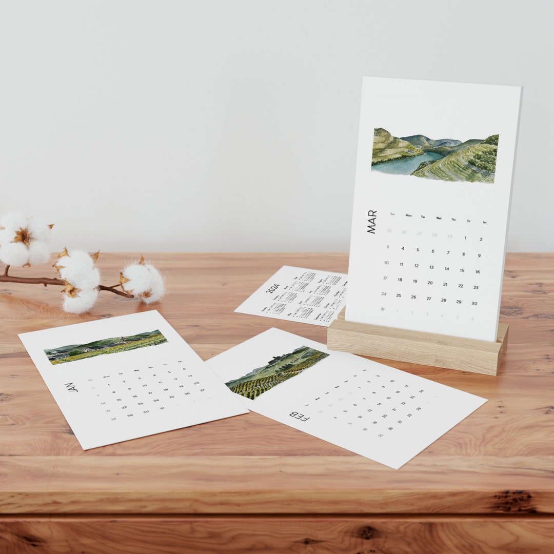 Vertical Wine Regions Desk Calendar 2024 Etsy