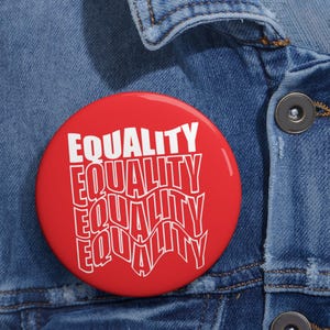 Black History Month Equality Button | Social Justice Pin | Black Background Statement Button | Civil Rights Movement Inspired