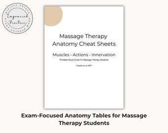 Guide d'étude de l'anatomie en massothérapie | Tableaux musculaires (PDF)