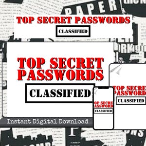 Streng geheim Passwort Website Buch Eingestuft Rot Schwarz Notizen Planung Inspiration Organisatorisches Persönlich Home Office Digitaler Download