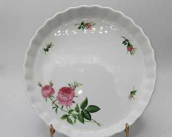 Christineholm "Rose" 9" Porcelain Floral Quiche Plate with Original Box