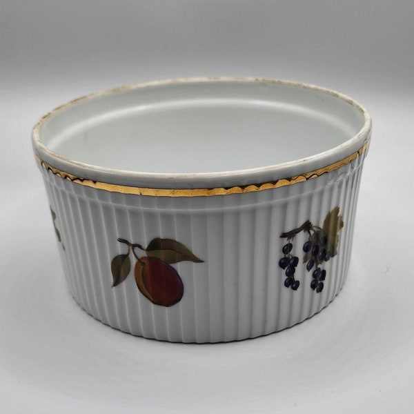 Royal Worcester "Evesham" Trimmed 7" Souffle Bowl/Dish